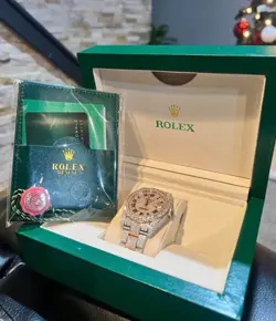 MOSSIANITE ROLEX WATCH