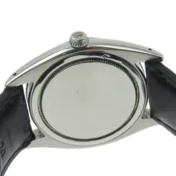 Rolex Precision Oysterdate Watch 21 Series 6494 Stainless Steel Embossed Lea