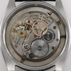 Rolex Precision Oysterdate Watch 21 Series 6494 Stainless Steel Embossed Lea