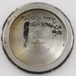 Rolex Precision Oysterdate Watch 21 Series 6494 Stainless Steel Embossed Lea