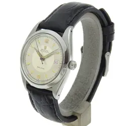 Rolex Precision Oysterdate Watch 21 Series 6494 Stainless Steel Embossed Lea