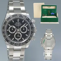 DEC 2024 NEW PAPERS ROLEX DAYTONA 126500LN BLACK CERAMIC STEEL 40MM WATCH BOX