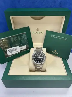 *NEW 2024* ROLEX OYSTER PERPETUAL 124300 OYSTER BRACELET BLACK DIAL FULL SET