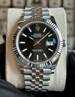 2022 ROLEX DATEJUST 41 “JET BLACK” JUBILEE COMPLETE SET 126334