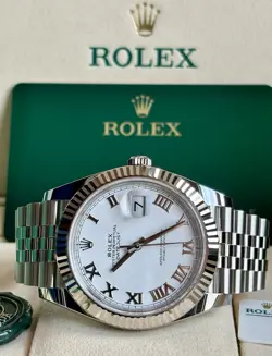 2025 Rolex Datejust 41 “White Roman” Jubilee COMPLETE SET 126334