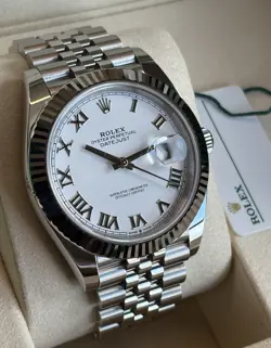 2025 Rolex Datejust 41 “White Roman” Jubilee COMPLETE SET 126334