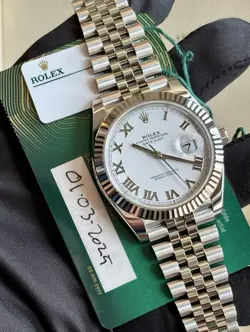 2025 Rolex Datejust 41 “White Roman” Jubilee COMPLETE SET 126334