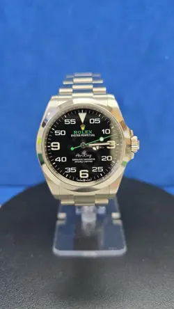 ROLEX AIR-KING 126900 SILVER OYSTER BRACELET WITH SILVER BEZEL BOX AND PAPERS