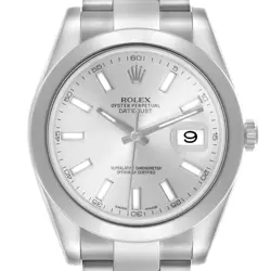 ROLEX DATEJUST II 41MM SILVER DIAL STEEL MENS WATCH 116300