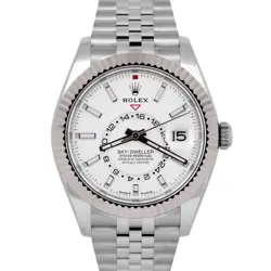 NEW FEB 2025 PAPERS ROLEX SKY-DWELLER WHITE 42MM JUBILEE STEEL WATCH 336934 BOX