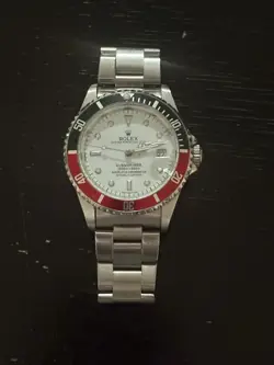 ROLEX SUBMARINER DATE WATCH STAINLESS STEEL 16610 WHITE 