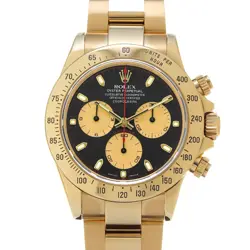 ROLEX 116528 COSMOGRAPH DAYTONA BLACK/CHAMPAGNE MENS WRISTWATCH WITH BOX & PAPER