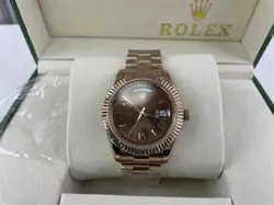 ROLEX DAY-DATE BROWN GOLD WATCH (41MM)