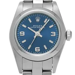 USED ROLEX Oyster Perpetual 76080 Blue Case Size 24×24mm Ladies Watch #311611