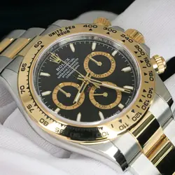 Rolex Daytona Two-Tone 40mm Black Dial Yellow Gold MINT COMPLETE SET 126503