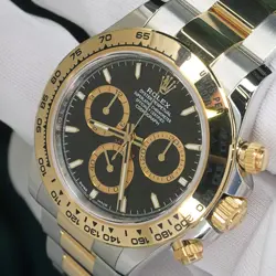 Rolex Daytona Two-Tone 40mm Black Dial Yellow Gold MINT COMPLETE SET 126503