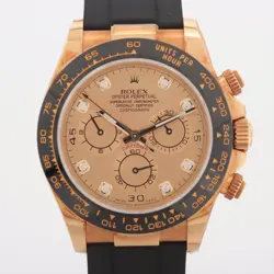 ROLEX COSMOGRAPH DAYTONA 116518LNG YG & RUBBER AT CHAMPAGNE-FACE