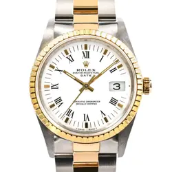 USED ROLEX OYSTER PERPETUAL DATE 15223 WHITE MEN'S WATCH #31111