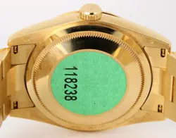 UNPOL. Rolex Day-Date President PAPERS 18k Champagne DIAMOND 36mm 118238 BOX