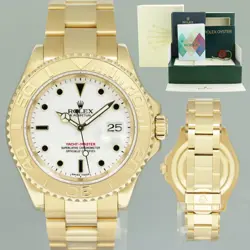 2006 MINT PAPERS ROLEX YACHT-MASTER YELLOW GOLD 16628 WHITE SAPPHIRE WATCH BOX