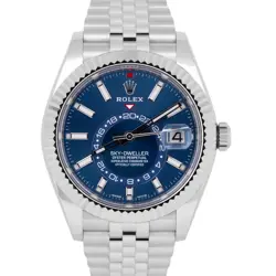 2022 NEW PAPERS ROLEX SKY-DWELLER BLUE STEEL GOLD 42MM JUBILEE WATCH 326934 BOX