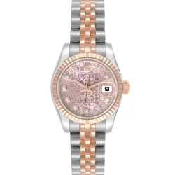 ROLEX DATEJUST STEEL ROSE GOLD SILVER DIAMOND DIAL LADIES WATCH 179171