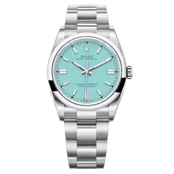 Rolex Oyster Perpetual Watch 36MM Turquoise Index Hour Markers Dial Stainless...