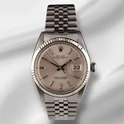 ROLEX 36MM DATEJUST MENS STAINLESS STEEL WATCH FLUTED JUBILEE SILVER DIAL 1601
