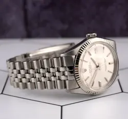 Rolex 36mm Datejust Mens Stainless Steel Watch Fluted Jubilee Silver Dial 1601