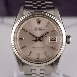 Rolex 36mm Datejust Mens Steel Watch Fluted Folded Jubilee Silver Dial 1601