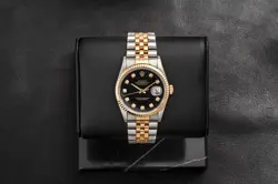 ROLEX DATEJUST 16233 JUBILEE BRACELET WITH FACTORY BLACK DIAMOND DIAL