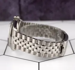 Rolex 36mm Datejust Mens Steel Smooth Folded Jubilee Silver Dial Watch 1600