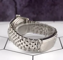 Rolex 36mm Datejust Mens Steel Smooth Folded Jubilee Silver Dial Watch 1600