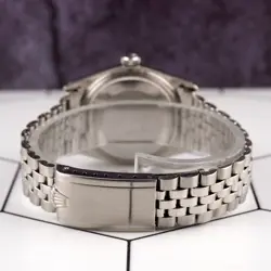 Rolex 36mm Datejust Mens Steel Smooth Folded Jubilee Silver Dial Watch 1600