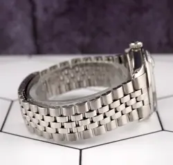 Rolex 36mm Datejust Mens Steel Smooth Folded Jubilee Silver Dial Watch 1600