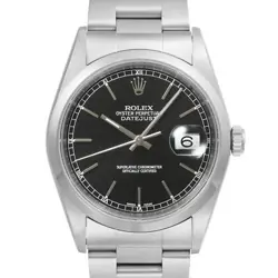 USED ROLEX DATEJUST 16200 BLACK CASE: 36MM×36MM MEN'S WATCH #102511