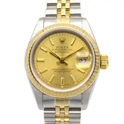 ROLEX DATEJUST R NUMBER WRIST WATCH 69173 AUTOMATIC 18KYG SS USED WOMEN