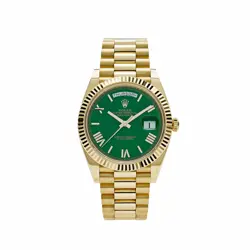 ROLEX DAY-DATE 228238 YELLOW GOLD GREEN ROMAN NUMERALS DIAL (2022)