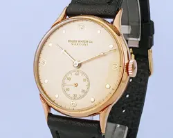 VINTAGE ROLEX MARCONI MEN'S WATCH 18K GOLD PLATED CASE FROM 40'S SERVICED !