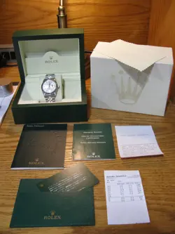 ROLEX MENS DATEJUST 16014 SILVER DIAL 18K WHITE GOLD BEZEL, STEEL JUBILEE WATCH