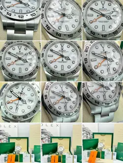 ♛ Rolex Explorer II 42mm 216570 White/Orange Steel GMT MINT SuperFullSet W/Extrs