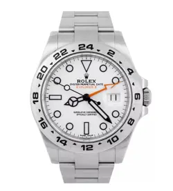 ♛ Rolex Explorer II 42mm 216570 White/Orange Steel GMT MINT SuperFullSet W/Extrs