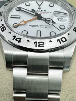 ♛ Rolex Explorer II 42mm 216570 White/Orange Steel GMT MINT SuperFullSet W/Extrs