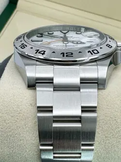 ♛ Rolex Explorer II 42mm 216570 White/Orange Steel GMT MINT SuperFullSet W/Extrs