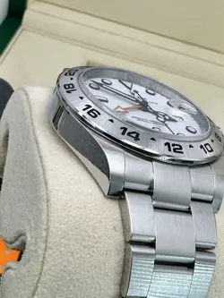 ♛ Rolex Explorer II 42mm 216570 White/Orange Steel GMT MINT SuperFullSet W/Extrs