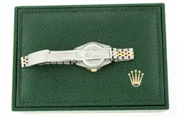 Rolex Lady DateJust Red Diamond Watch Steel and 18k Gold Diamond Ruby Bezel