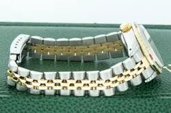 Rolex Lady DateJust Red Diamond Watch Steel and 18k Gold Diamond Ruby Bezel