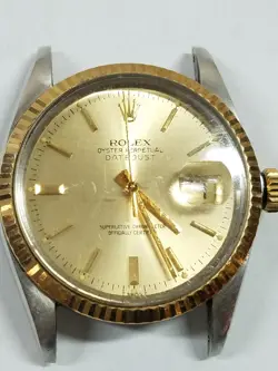 Authentic Rolex Oyster Perpetual DATEJUST  Gold/Silver Color Men's Watch Working