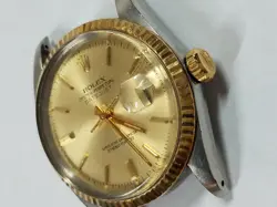 Authentic Rolex Oyster Perpetual DATEJUST  Gold/Silver Color Men's Watch Working