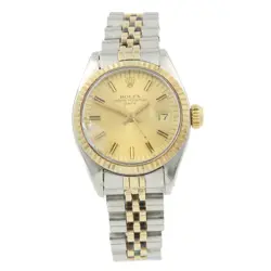Ladies Rolex OP Date Two-Tone Watch 6917 Champagne Dial 24mm #W152148-2